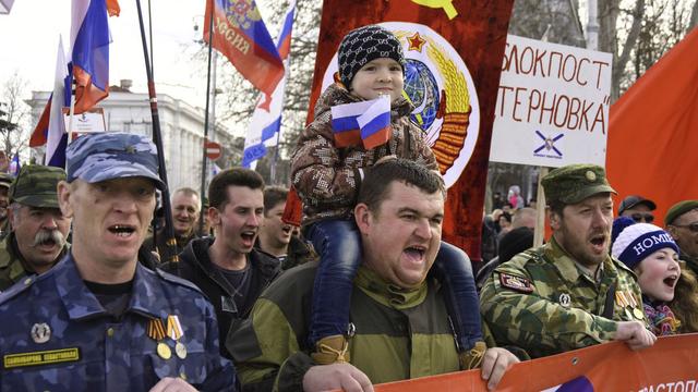 Célébration du Jour du défenseur de la patrie à Sébastopol, 23.02.2015. [AP/Keystone - Alexander Polegenko]