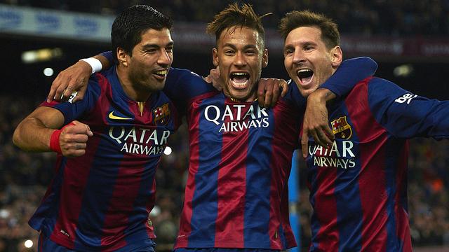 Suarez, Neymar et Messi: le trio de choc du Barça est nominé pour le Ballon d'or. [Keystone - Siu Wu]