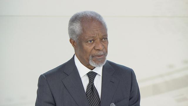 L'ancien secrétaire général de l'ONU Kofi Annan mercredi sur le plateau de la RTS.