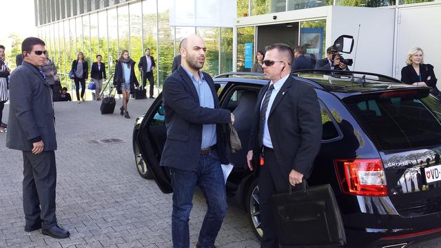 Roberto Saviano à son arrivée au Forum des 100 à Lausanne jeudi.