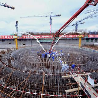 Centrale nucléaire en construction à Fuqing dans la province chinoise de Fujian. [AP/Keystone - Xinhua, Zhang Guojun]