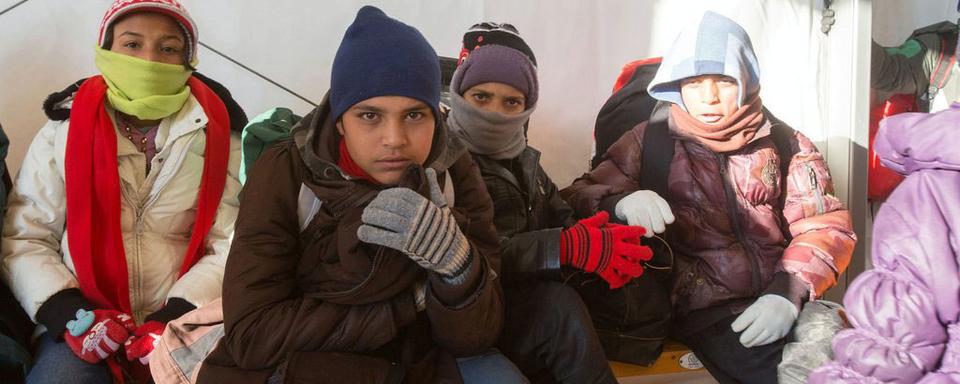 Les enfants migrants. [Keystone / EPA - Nikos Arvanitidis]