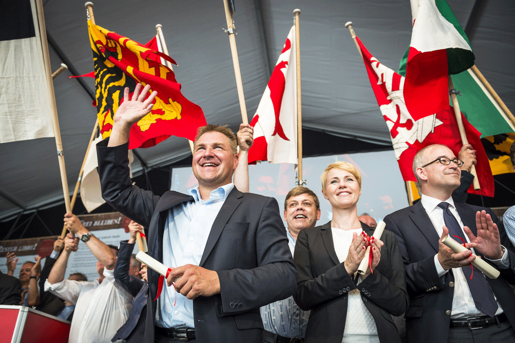 Lancement de campagne pour l'UDC dans les Grisons. [Keystone - Gian Ehrenzeller]