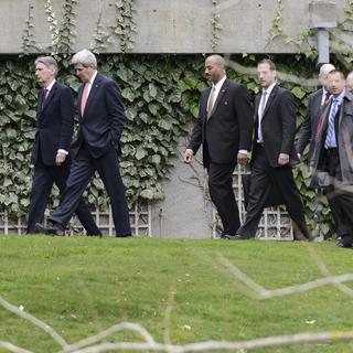 Le Beau-Rivage Palace à Lausanne accueille depuis plusieurs jours les négociations autour du nucléaire iranien. [Jean-Christophe Bott]