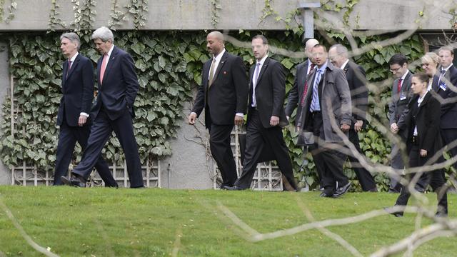 Le Beau-Rivage Palace à Lausanne accueille depuis plusieurs jours les négociations autour du nucléaire iranien. [Jean-Christophe Bott]
