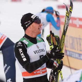 Dario Cologna n'a jamais pu se mettre en évidence lors de la poursuite dimanche. [Keystone - Kimmo Brandt]