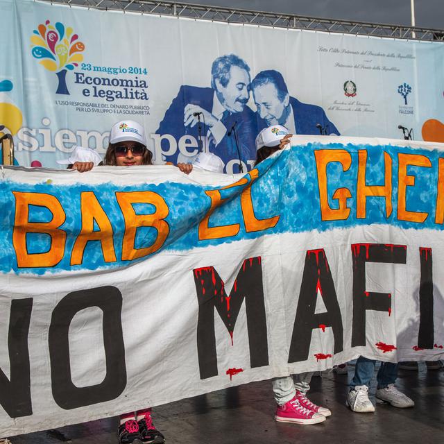 Manifestation à Palerme le 23 mai 2014 commémorant le 22e anniversaire du massacre de Capaci où le juge Falcone a perdu la vie. [Antonio Melita - Citizenside / AFP]