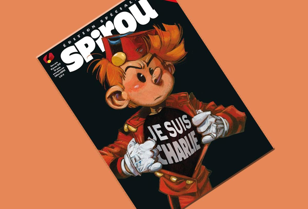 La couverture du Spirou en hommage à Charlie Hebdo. [Editions Dupuis]