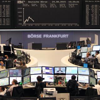La Bourse de Francfort, à l'instar des places européennes, subit un fort repli lundi. [Daniel Roland]