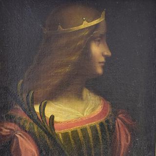 "Ritratto di Isabella d'Este", attribué à Léonard de Vinci, est une huile sur toile du XVIe siècle. [Police cantonale du Tessin]