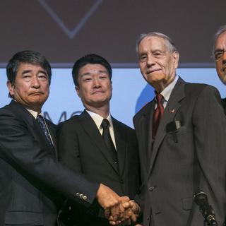 Le groupe japonais  Mitsubishi Materials demande pardon aux anciens prisonniers de guerre américains. [AP/Keystone - Damian Dovarganes]