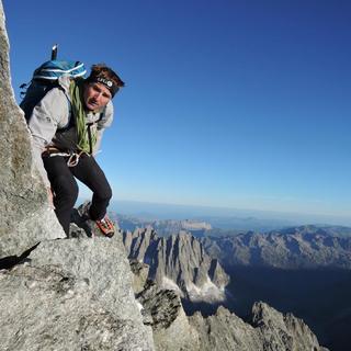 Ueli Steck dans le massif du Mont-Blanc le 6 août dernier. [Facebook - Ueli Steck]