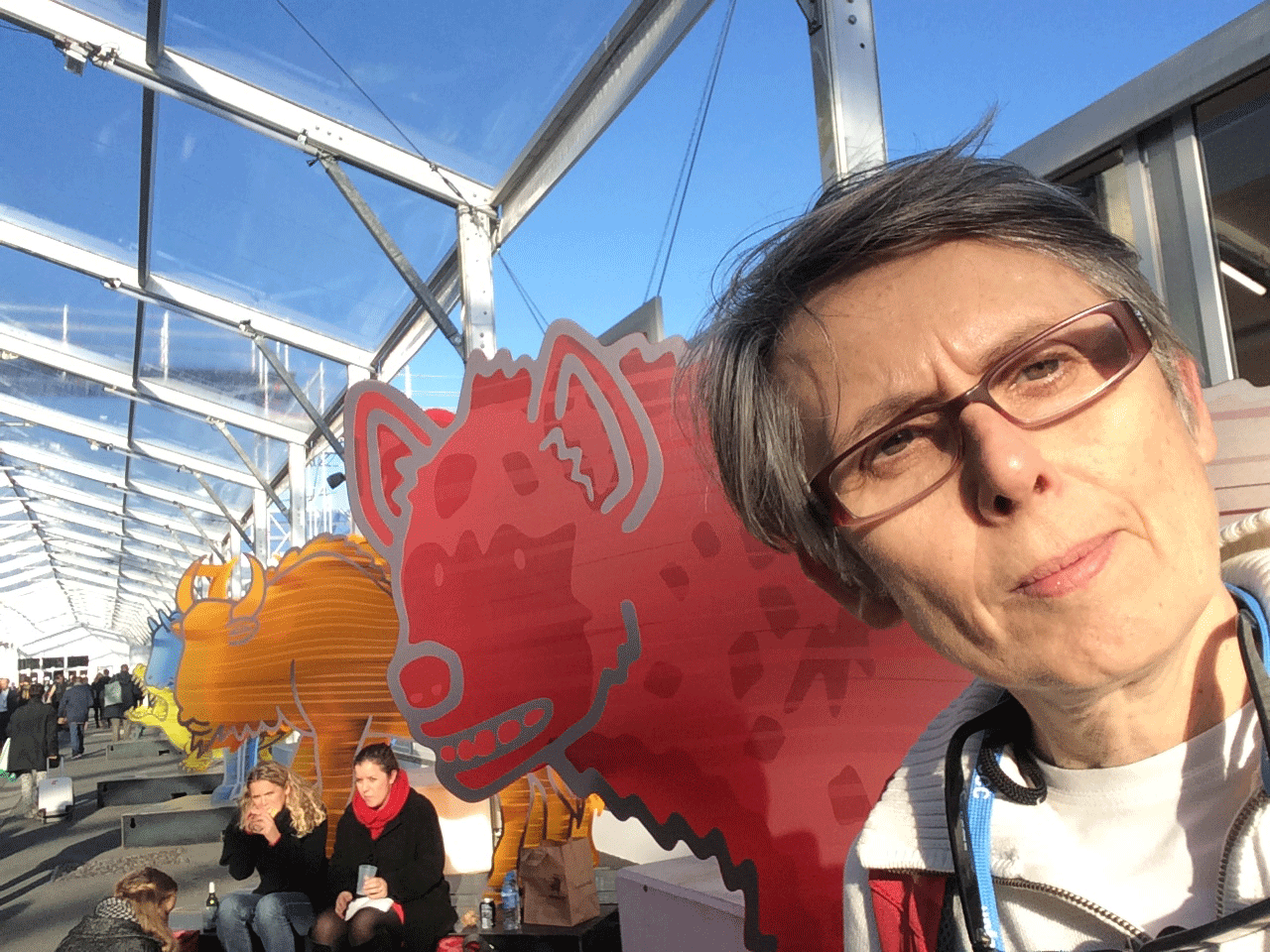 Le selfie de Lucile Solari depuis la COP21. [RTS - Lucile Solari]