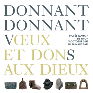 Affiche de l'exposition "Donnant, donnant", Musée romain de Nyon.