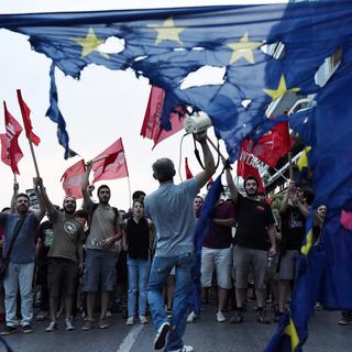 Manifestation anti-européenne à Thessalonique, le 28 juin 2015.