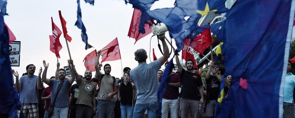 Manifestation anti-européenne à Thessalonique, le 28 juin 2015.