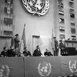 Assemblée générale de l'ONU en 1948 au palais de Chaillot à Paris. [STF / AFP]