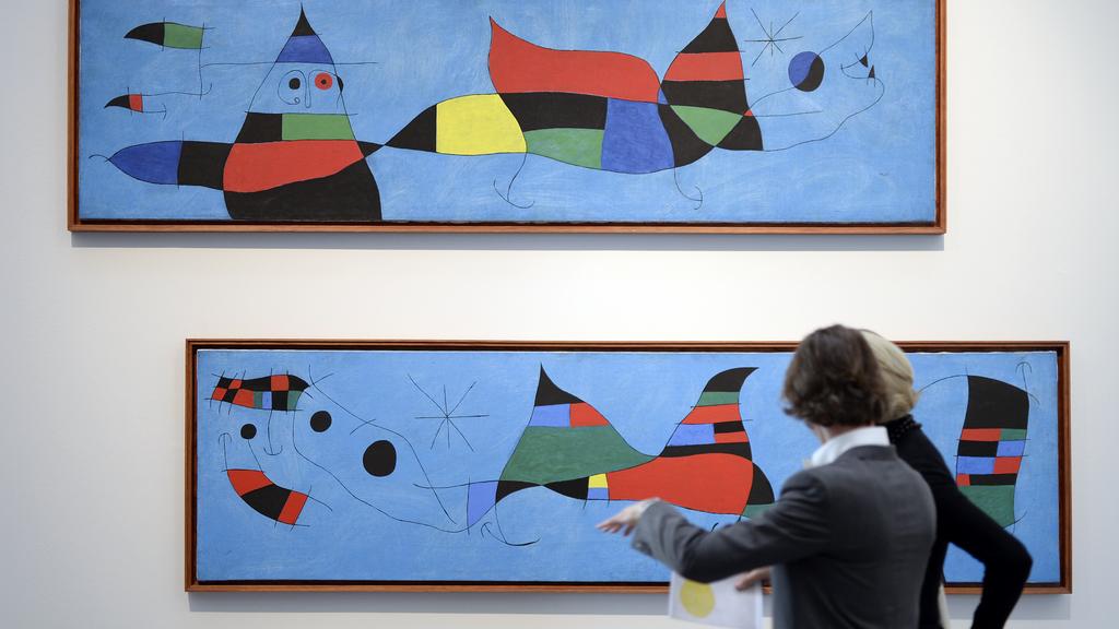 Exposition sur Joan Miro au Kunsthaus de Zurich. [Keystone - Walter Bieri]