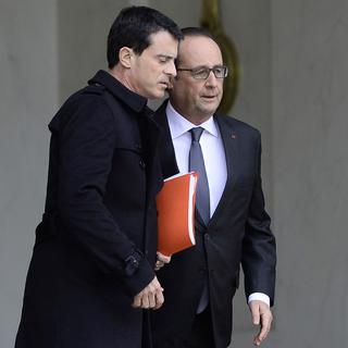 François Hollande et Manuel Valls samedi matin à L'Elysée. [AFP - Stéphane de Sakutin]