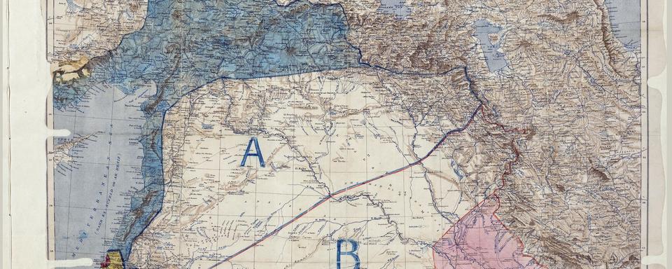 Carte des accords Sykes Picot, 1916. [AFP - The National Archives UK]