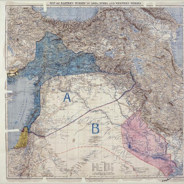 Carte des accords Sykes Picot, 1916. [AFP - The National Archives UK]