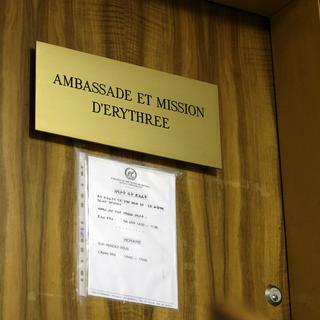 La porte de l'ambassade et mission d'Erythrée auprès des Nations unies à Genève.