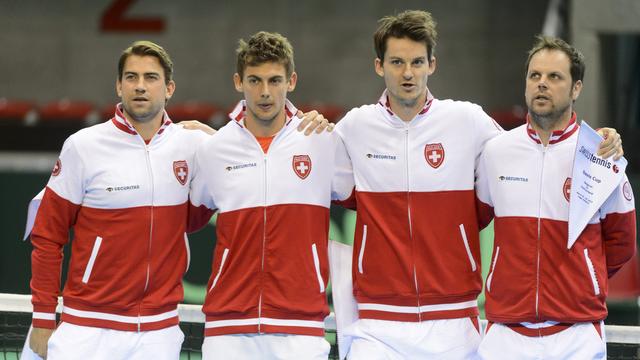 L'équipe de Suisse de Coupe Davis. [Keystone - Laurent Gillieron]