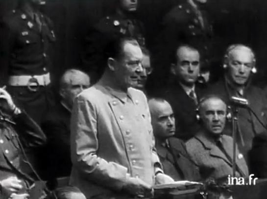 Hermann Goering plaide non-coupable au procès de Nuremberg. [INA]