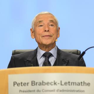 Peter Brabeck lors de l'assemblée générale de Nestlé, le 16 avril 2015.