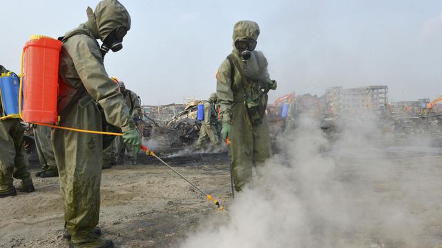 La catastrophe de Tianjin a conduit à un examen national des conditions de sécurité dans l'industrie chinoise. [EPA/Geno Li]