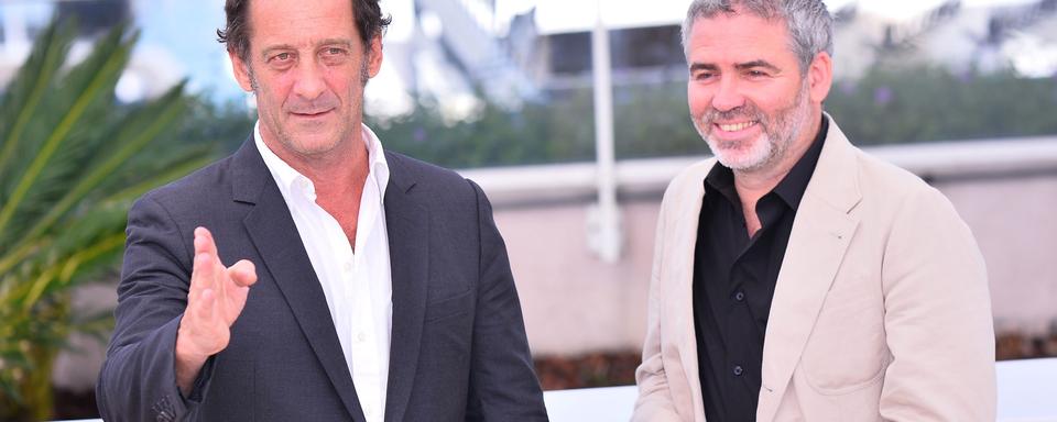 Vincent Lindon et Stéphane Brizé au Festival de Cannes 2015. [AFP - Mustafa Yalcin]