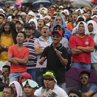 Les Philippins ont été nombreux à supporter Manny Pacquiao. [AP / Keystone - Aaron Favila]