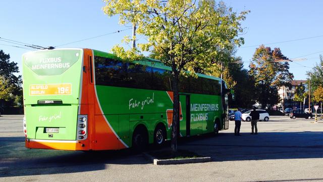 Un bus de la compagnie low-cost Meinfernbus-Flixbus. [Jean-Marc Heuberger]