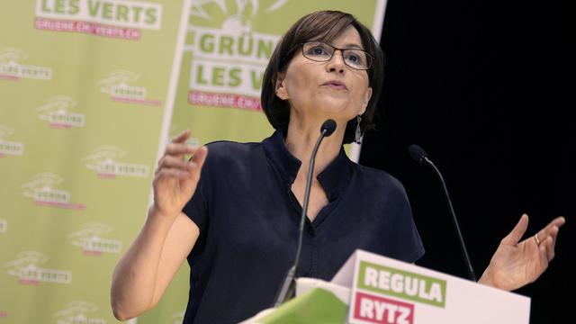 La coprésidente des Verts Regula Rytz a attaqué les partis bourgeois sur l'asile. [Walter Bieri]