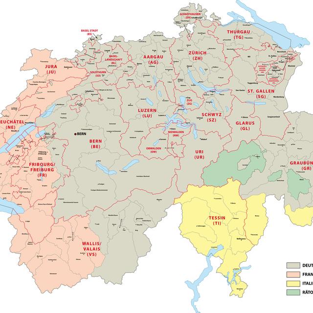 La répartition linguistique en Suisse. [Fotolia - lesniewski]
