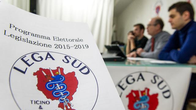 Le nouveau parti Lega Sud demande notamment l'autodétermination du Tessin. [Ti-Press/Keystone - Carlo Reguzzi]