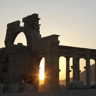 Ruines romaines de l'oasis de Palmyre dans le désert de Syrie. [Khaled al-Hariri]