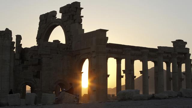 Ruines romaines de l'oasis de Palmyre dans le désert de Syrie. [Khaled al-Hariri]
