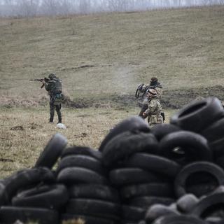 Les conditions de l'armée ukrainienne sont difficiles dans le Dombass. [EPA/Keystone - Romain Pilipey]