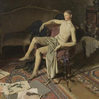 Les mannequins permettaient notamment au peintre d’étudier le tombé d’un drapé.  Ici une œuvre d’Alan Beeton de la série Reposing II (1929). [RTS - Virginie Matter]