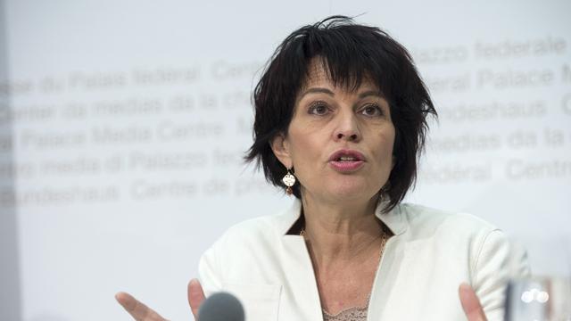 Doris Leuthard a défendu le projet mis en votation le 14 juin. [Marcel Bieri]