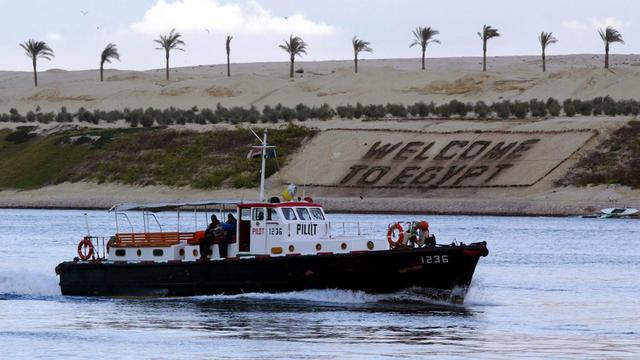 Bienvenue en Egypte et à Ismaïlia où est inauguré en grandes pompes ce jeudi 6 août 2015 le nouveau canal de Suez. [Keystone - Mike Nelson]