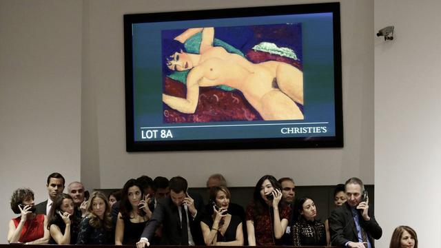 Record mondial aux enchères pour la toile de Modigliani "Nu couché". [Peter Foley]