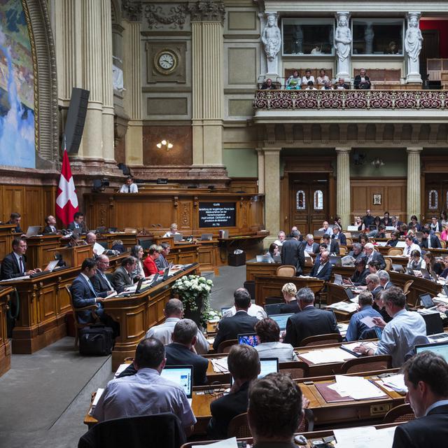 Le Conseil national durant la session d'été 2015 [Keystone - Alessandro della Valle]