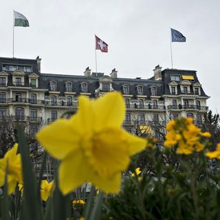 Le Beau-Rivage Palace de Lausanne a accueilli d'importantes conférences internationales. [AP/Keystone - Brendan Smialowski]