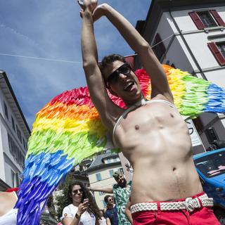 La Pride 2015 s'est déroulée sous un soleil éclatant à Sion. [key - Dominic Steinmann]