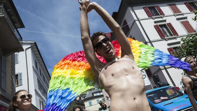 La Pride 2015 s'est déroulée sous un soleil éclatant à Sion. [key - Dominic Steinmann]