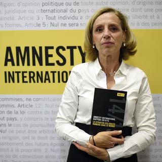 Geneviève Garrigos, présidente d'Amnesty International France. [AFP - Eric Feferberg]