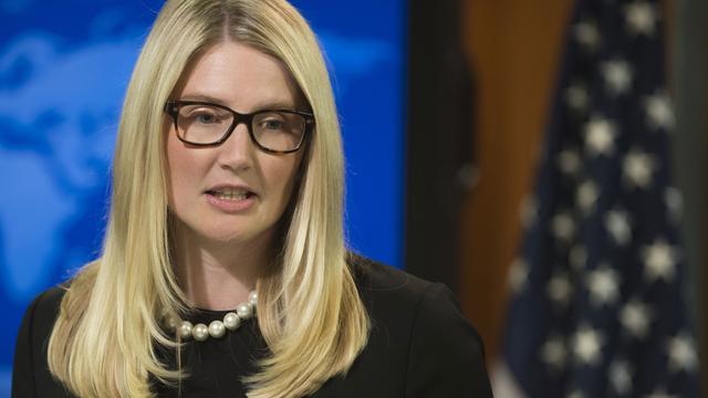 La porte-parole du Département d'Etat américain, Marie Harf. [AFP - Saul Loeb]