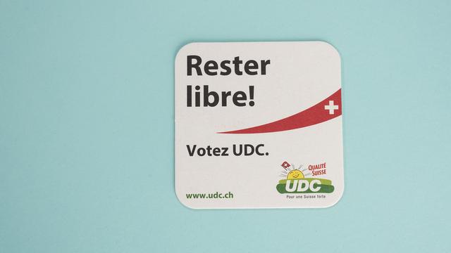 Le slogan de l'UDC pour les élections fédérales d'octobre. [Christian Beutler]